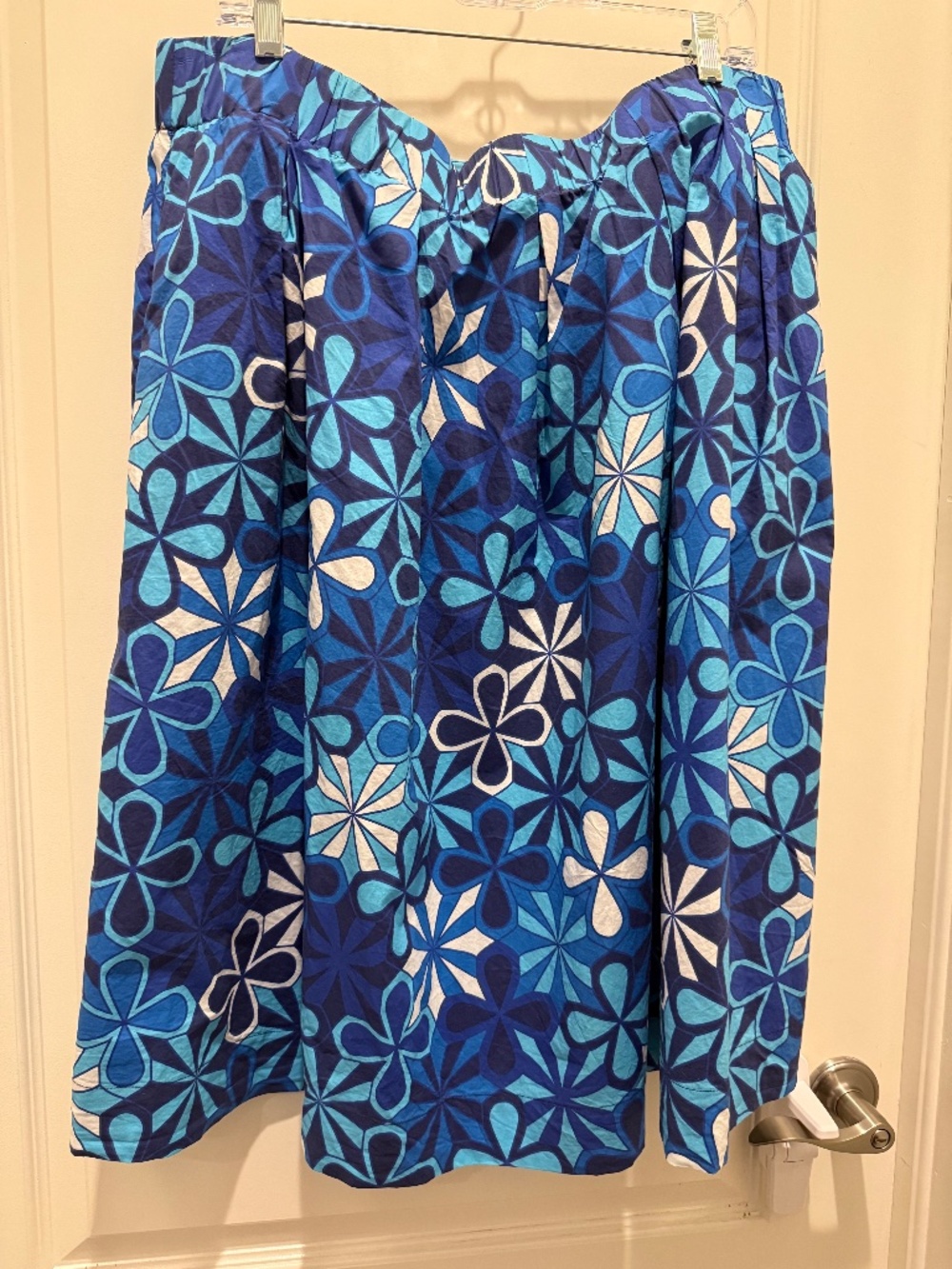 Lesley Evers Dixie Skirt in Kaleidoscope Blue, Size 1X